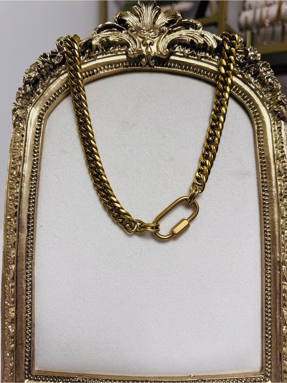 Gold Chain Necklace with Paperclip Clasp - Women Jewelry